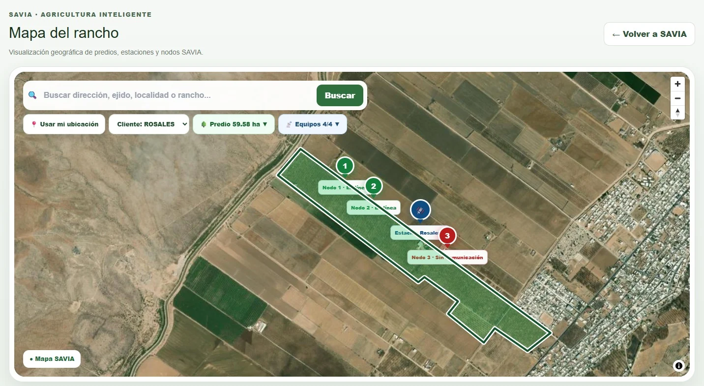 Mapa del rancho en SAVIA
